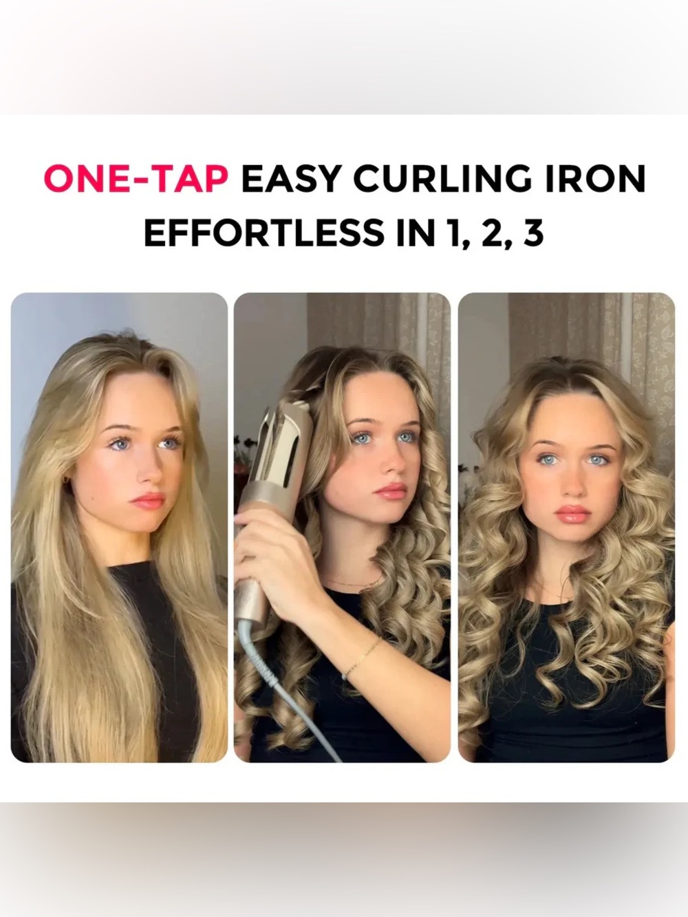 TYMO Curlpro Plus 1" Automatic Curling Iron Ceramic Three Heat Settings - Picture 7 of 13